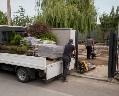 Accesul utilajelor și materialelor pe terenul unei grădini