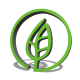 Logo PROIECT-GRĂDINĂ – frunză stilizată verde 3D.